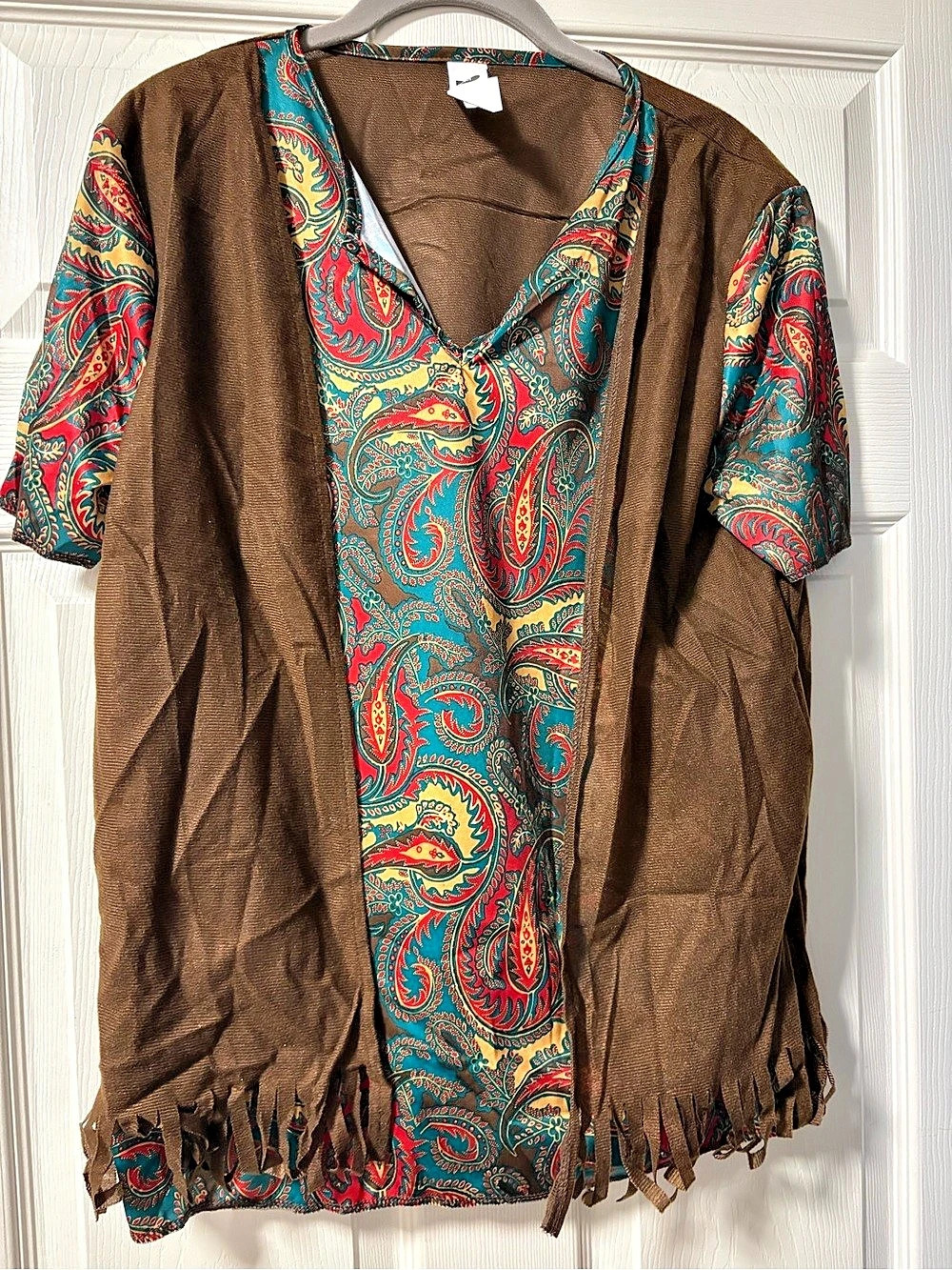 Smiffys Orion the Hippie Costume Paisley Blue & Brown Medium